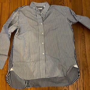 +J Jil Sander Uniqlo blue white blouse size XL